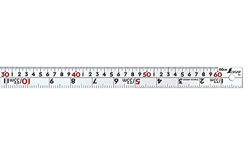 シンワ測定(Shinwa Sokutei) 直尺 シルバー 併用目盛 W左基点 60cm 13204