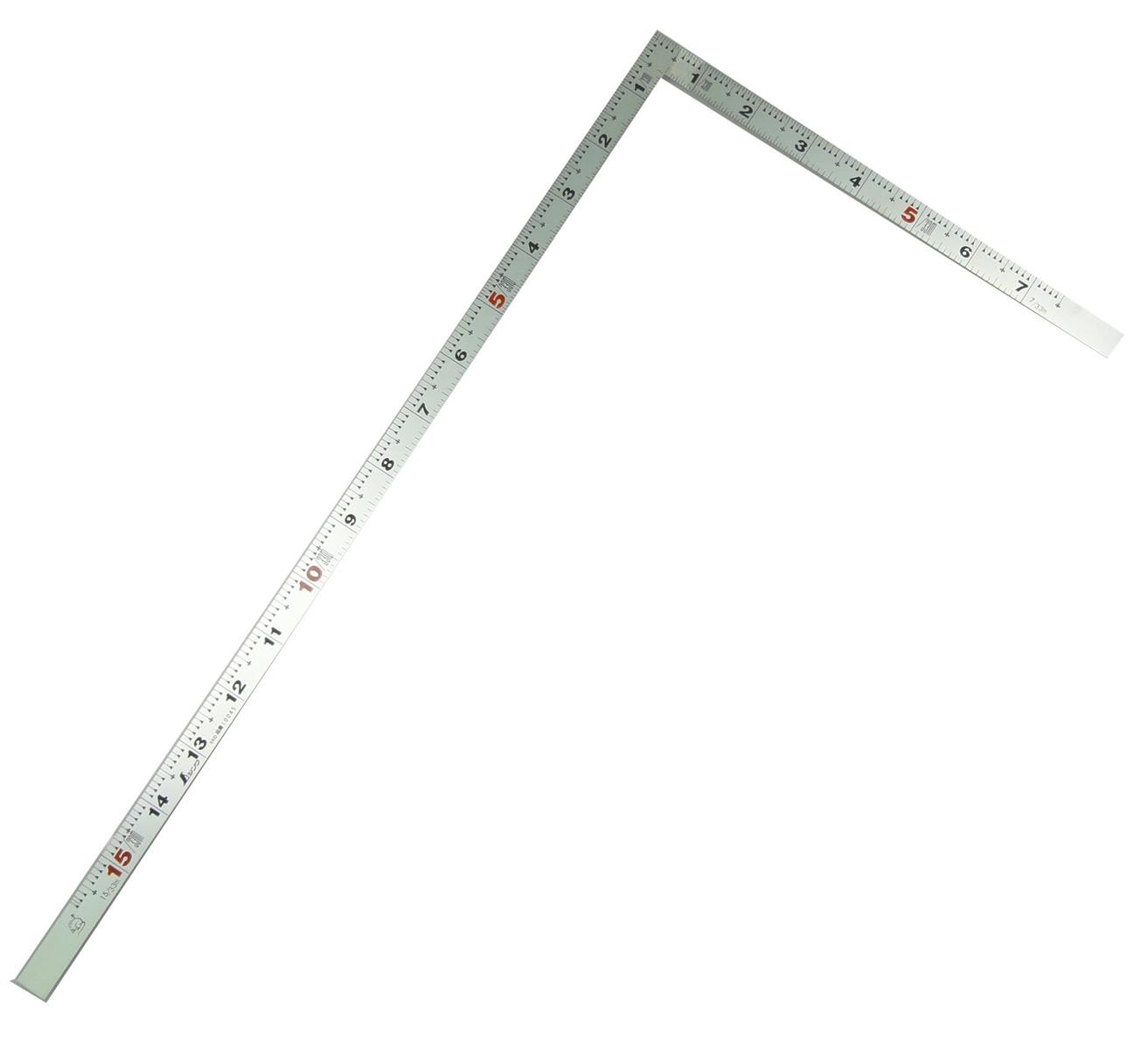 シンワ測定(Shinwa Sokutei) 曲尺 平ぴた 1尺5寸 裏面50cm併用目盛 シルバー 10045