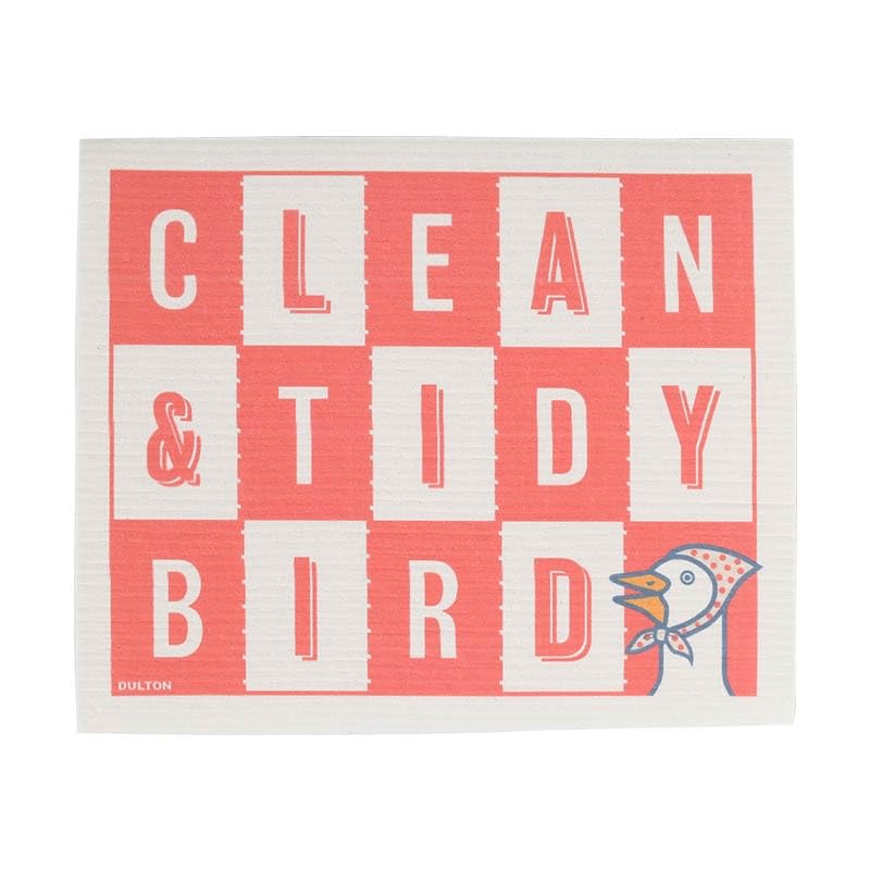 ダルトン(Dulton) セルロース クロス CLEAN＆TIDY BIRD L 繰り返しぐんぐん吸い取る アヒルに癒される オレンジ 吸水 水切りマット 250×300mm RN-0540L/OR