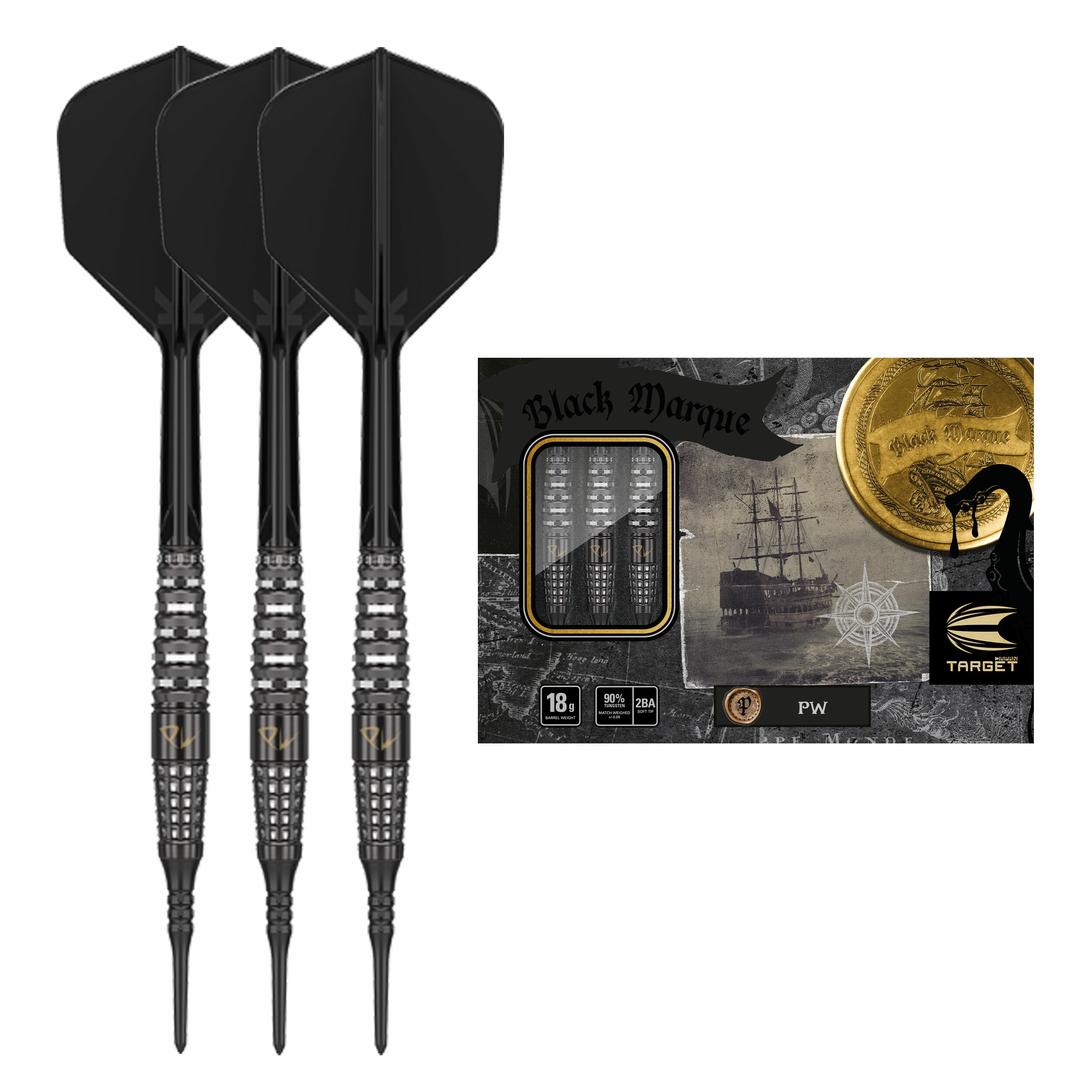 BLACK MARQUE PW 90% 18G 2BA SOFT TIP DARTSʥ֥åޡ PW 2BAեȥåס