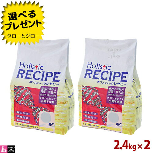 ホリスティックレセピー【チキン＆ライス】パピー 仔犬・活動犬・妊娠・授乳犬用 2.4kg (400g×6袋の小分け) ×2 小粒 小麦不使用 ドライフード ドッグフード