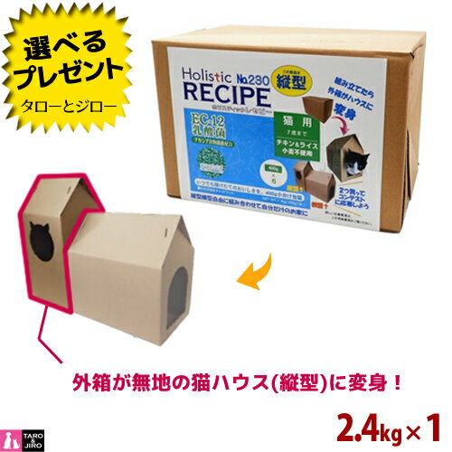 ホリスティックレセピー【猫 EC-12乳酸菌 チキン＆ライス】2.4kg【縦型 猫ハウス】小麦不使用 キャットフード