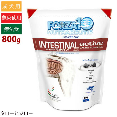 FORZA10 フォルツァディエチ【インテスティナルアクティブ(ドッグ)】800g 胃腸ケア用食事療法食 成犬用ドライフード 小粒