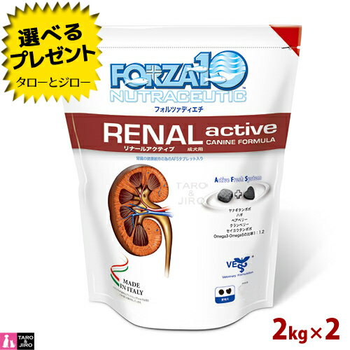 【ポイント10倍】フォルツァディエチ リナールアクティブ(ドッグ) 2kg×2袋 腎臓ケア用食事療法食 成犬用ドライフード 小粒