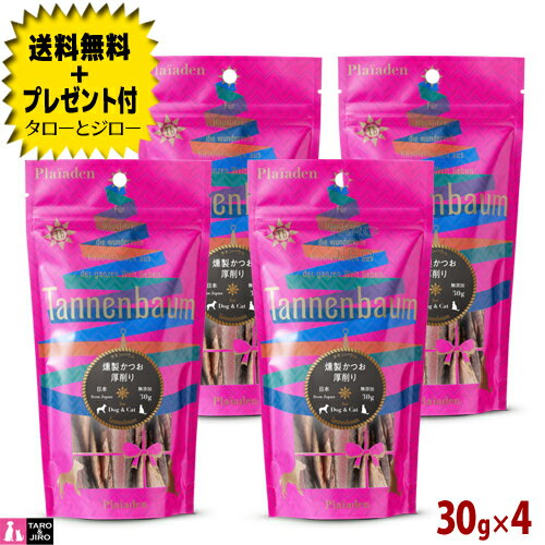 【選べるおまけ付】タネンバウム 燻製かつお 厚削り 30g×4 トリーツ