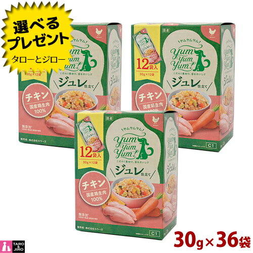 【選べるおまけ付】ヤムヤムヤム！ ジュレ仕立て チキン 30g×36袋(12袋入×3箱) 栄養補助食 トッピング 個包装 yum yum yum