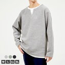 メンズ ブークレーフリースキーネックプルオーバー 長袖 Tシャツ メンズ 裏起毛 起毛 カジュアル 重ね着風 フェイクレイヤード M L LL 3L 全3色