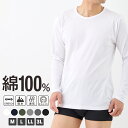 【店内全商品ポイント10倍！4/27 9:59まで！】綿100％長袖インナー メンズ 長袖 インナー 肌着 綿100％ コットン クルーネック 無地 M L LL 3L 全6色