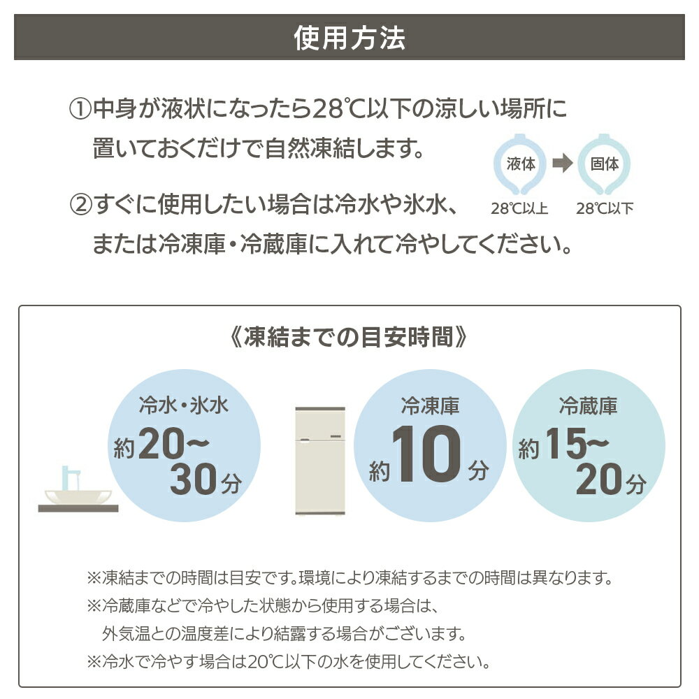 ネッククーラー 男女兼用 自然凍結 クールリング 冷感リング ひんやりリング クールネック リングクール 冷感グッズ M L 3