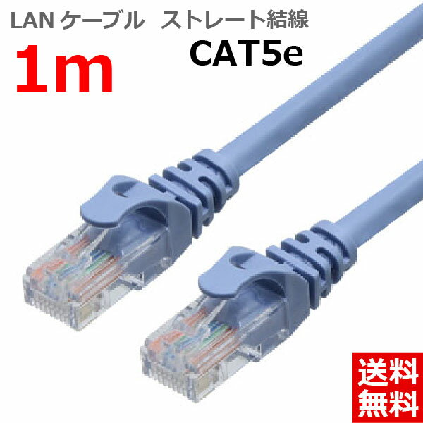 LANケーブル CAT5e 1m ストレート カテゴリー5e ランケーブル つめ折れ防止 スリムコネクタ 1年保証 TARO'S ライトブルー CBC5E-010-BL ポスト投函便 送料無料