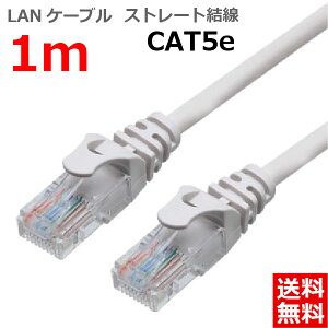 LANケーブル CAT5e 1m ストレート カテゴリー5e ランケーブル つめ折れ防止 スリムコネクタ 1年保証 TARO'S ライトグレー CBC5E-010-LG ポスト投函便 送料無料
