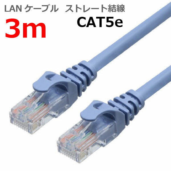 LANケーブル CAT5e 3m ストレート カテ