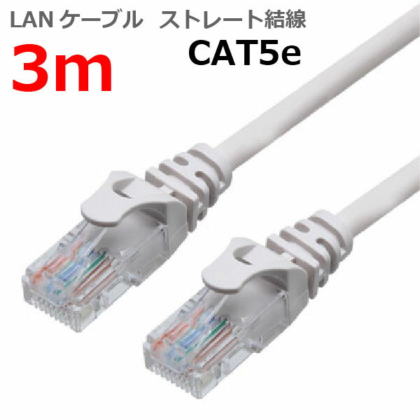 LANケーブル CAT5e 3m ストレート カテ