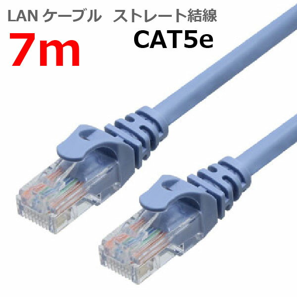 Rakuten - LANケーブル CAT5e 7m ストレート カテゴリー5e ランケーブル つめ折れ防止 スリムコネクタ 1年保証 TARO'S ライトブルー CBC5E-070-BL
