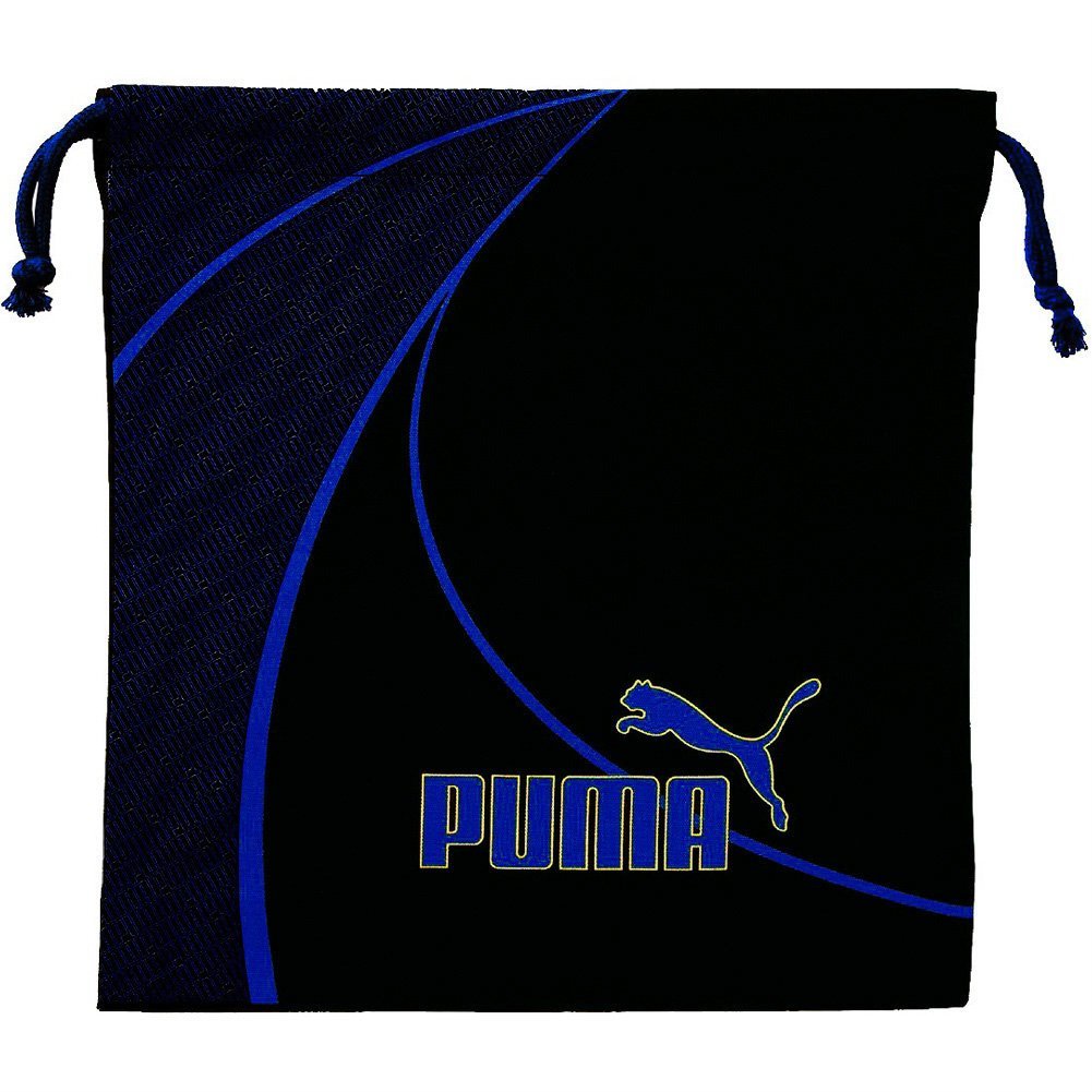 プーマ[PUMA] 巾着袋 Lサイズ ブラック×ブルー [体操着入れ プール用品入れ] クツワ 688PM [送料無料]