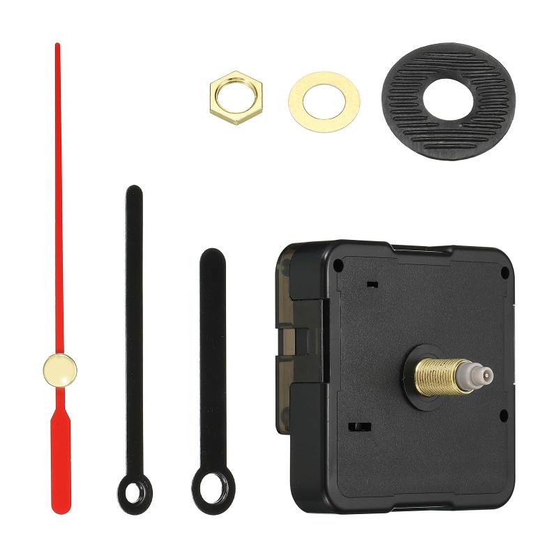 PATIKIL ミニマリスト DIY時計機構交換キット クォーツ時計機構 電池式 アルミニウム45 mm針とモーターキット ブラックレッド 56 mm x 56 mm x 16 mm