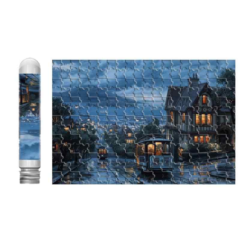 wowjimi 試験管パズル 150枚 静かな町 ジグソーパズル 紙媒体 知育 風景図 時間をつぶす 親子インタラ..