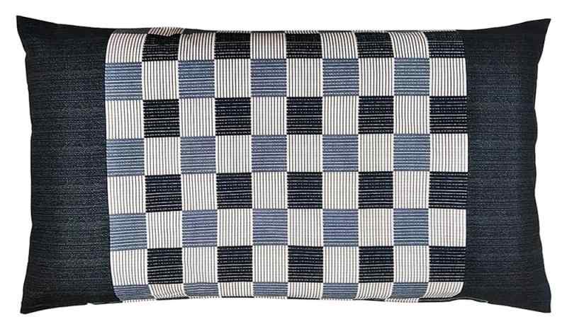 長座布団カバー 68 120 しじら格子 ブラック 日本製 和風 綿 68x120