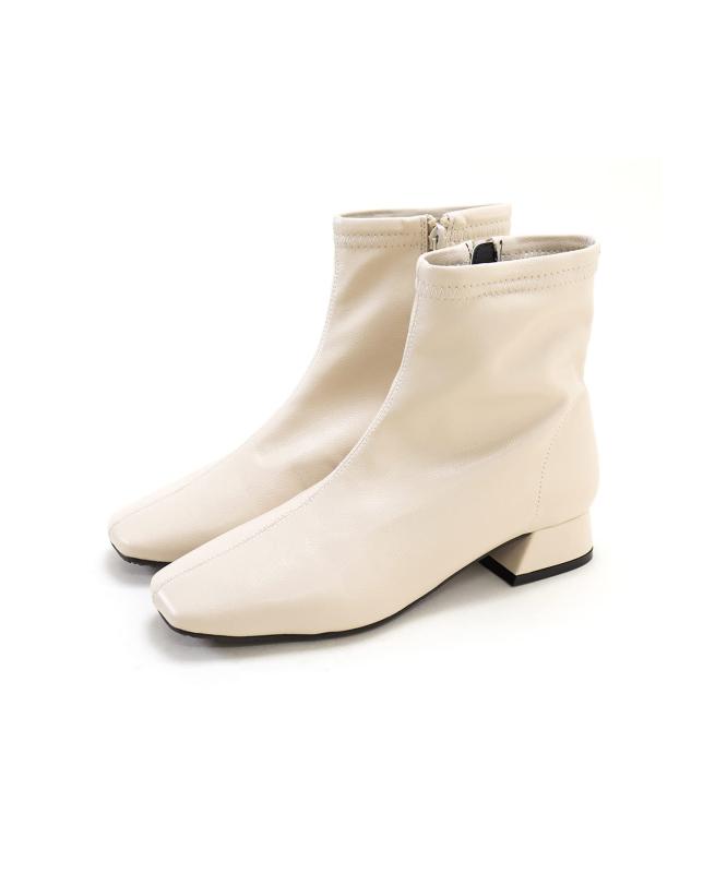 [セスト] 生活防水 レイン仕様 スクエアトゥ ローヒール ショート レインブーツ 防滑 削れにくいかかとゴム 晴雨兼用 オールウェザー レディース dar7200