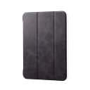 エレコム iPad 第11世代 A16 11インチ (2025) 10.9インチ 第10世代 (2022) ケース カバー フラップケース 背面クリア 2アングル ソフトレザー素材 オートスリープ/ウェイク対応 ブラック TB-A22RWVBK
