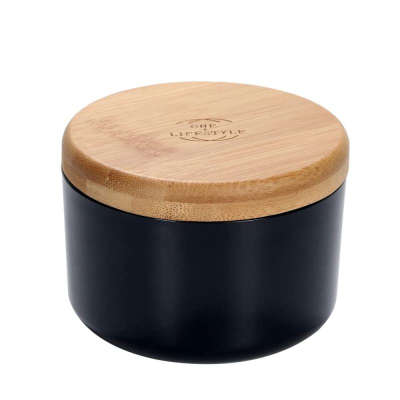 one+lifestyle 灰皿 ふた付き 小物入れ おしゃれ ステンレス 製 北欧 デザイン 竹製 蓋付き シンプル モダン お洒落 インテリア オシャレ キャンプ アウトドア 大容量 卓上 屋外 携帯用 にも 最適