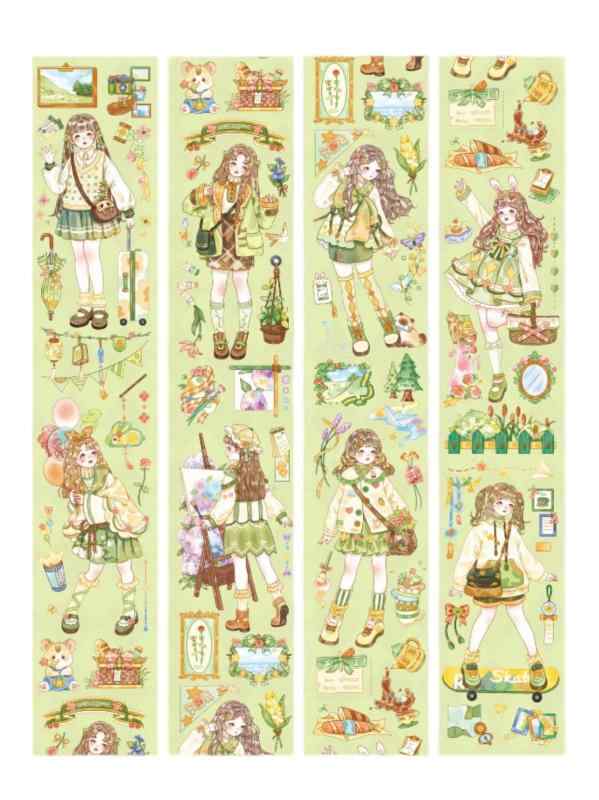 Kigofora コラージュ 素材 シール 200cm フレークシール 女子 コラージュシール 半透明 PET 耐水性 DIY..