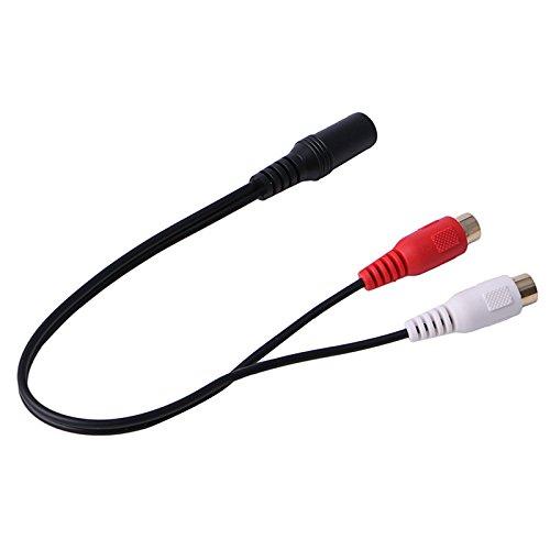 3.5mmステレオミニプラグ（メス）とRCA×2(赤・白)（メス）ケーブル 20cm 金メッキ仕様