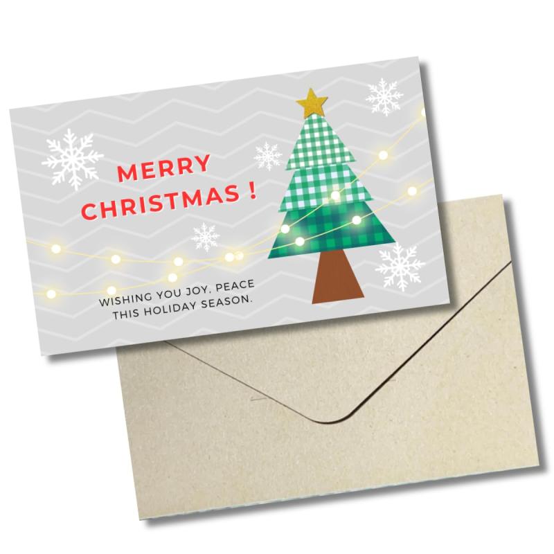 Earth Link クリスマスカード 名刺サイズ ミニ サイズ ハッピー ホリデー プレゼント プチギフト ギフトメッセージ グリーティング ミニカード