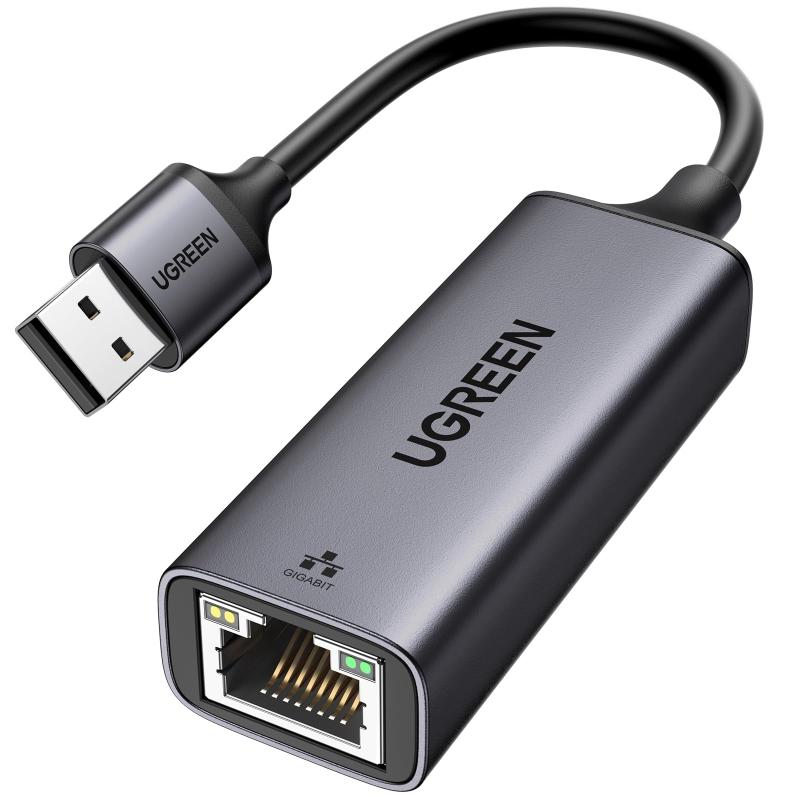 Rakuten - UGREEN USB LANアダプター 1000Mbps高速 Switch 有線LAN USB3.0 to RJ45 Windows/Mac OS対応 ギガビットイーサネット アルミケース ゲーミング ネット会議に適用 ブラック