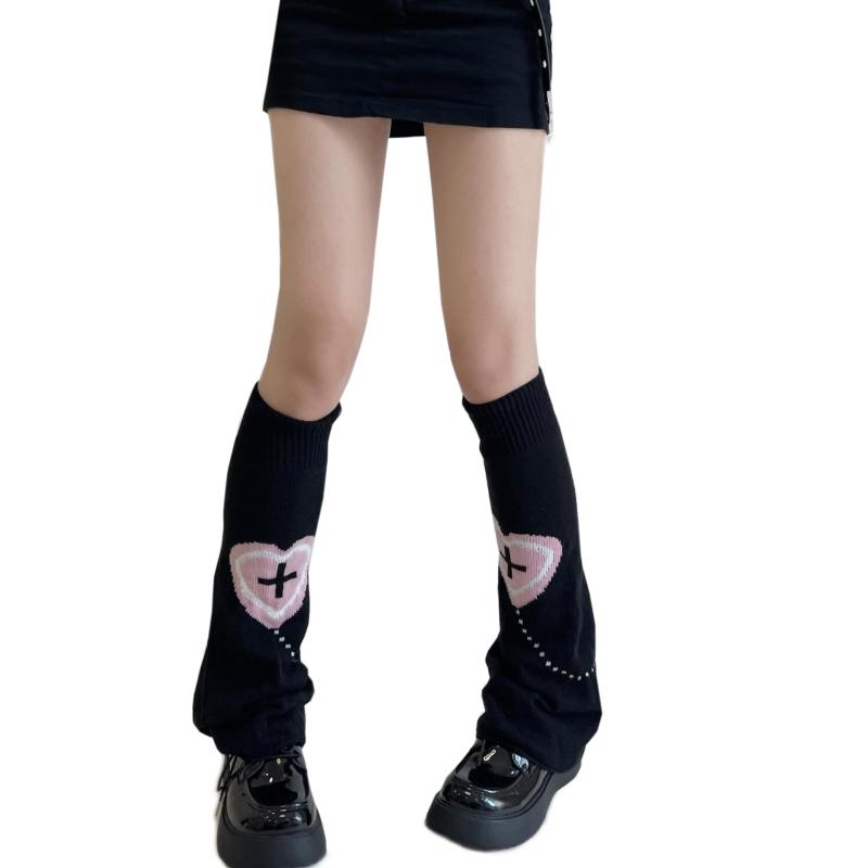 [Laisve] レッグウォーマー レディース ルーズソックス 冷え対策 レッグカバー 足首ウォーマー 防寒 Lolita 靴下 可愛い ガール系 原宿風 JK サブカル系 Y2K 美脚 暖かい 制服 厚手 ニット