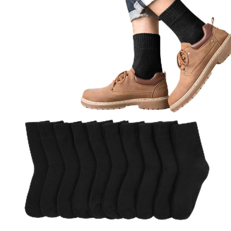 [Yazon] 靴下 メンズ 冬 27-29cm 黒 暖かいソックス 厚手 吸汗綿 あったか靴下 男性 スポーツ ビジネス 冬用くつした 防寒 カジュアル紳士 クルーソックス 大きいサイズ 秋冬用 保温 裏起毛くつ