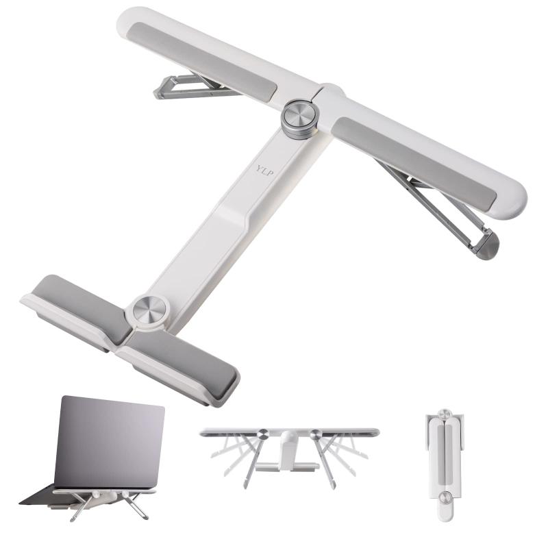 ノートパソコンスタンド 折りたたみ 軽量 パソコン スタンド 4段高さ調節 滑り止め 収納可能 ノートpc スタンド 持ち運び ABS アルミ合金 シリコン パソコンスタンド 放熱性 安定 ラップトッ
