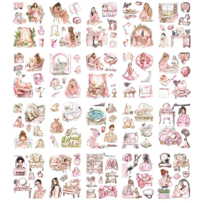 Zolarkar 20枚 コラージュ 素材 女子 1冊入り 型抜き コラージュ シール 防水 半透明 PET 女子 フレークシール コーヒー豆、カップ、コーヒーメーカー、カフェ 可愛い 貼り 装飾用シール DIY 手作