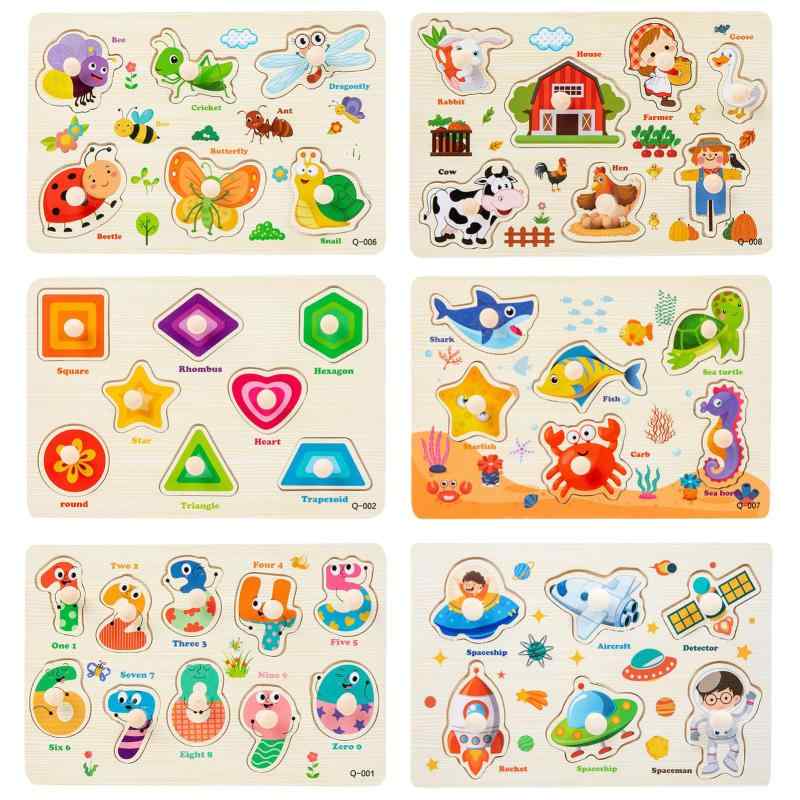Rakuten - 木製パズル 知育玩具 型はめパズル 教育おもちゃ 木製おもちゃ モンテッソーリ 英語おもちゃ色認知 色彩感覚 脳トレ 誕生日プレゼント 数字学習 図形認知 指先訓練 赤ちゃん 子供 男の子