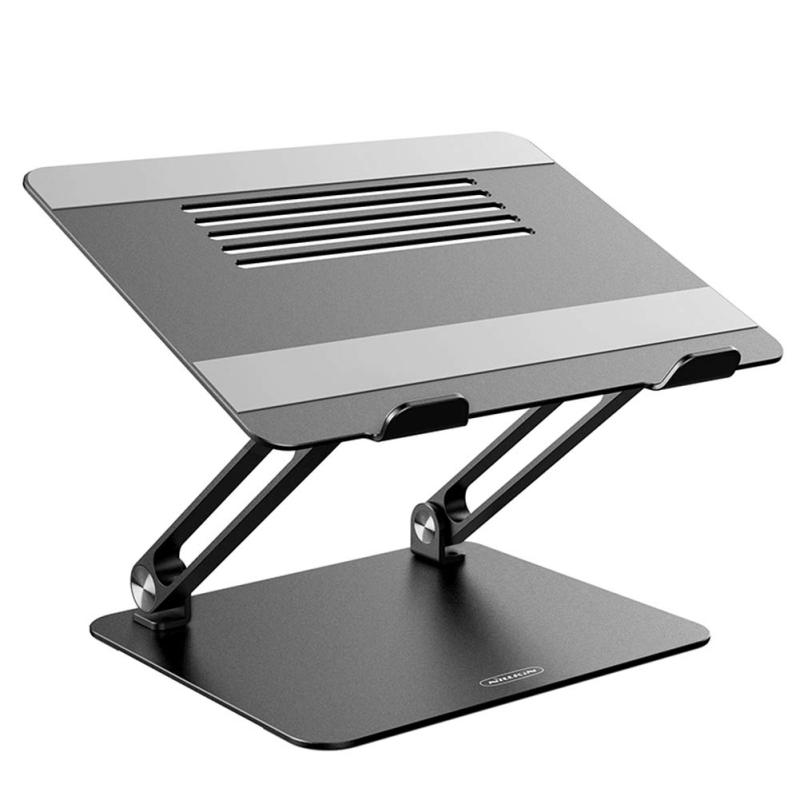 Nillkin ノートパソコンスタンド 軽量PCスタンド タブレットスタンド 人間工学設計 無段階高さ調整可能 姿勢改善 腰痛/猫背解消 折りたたみ式 滑り止め アルミ合金製 放熱性 Macbook Air/Macbook Pro