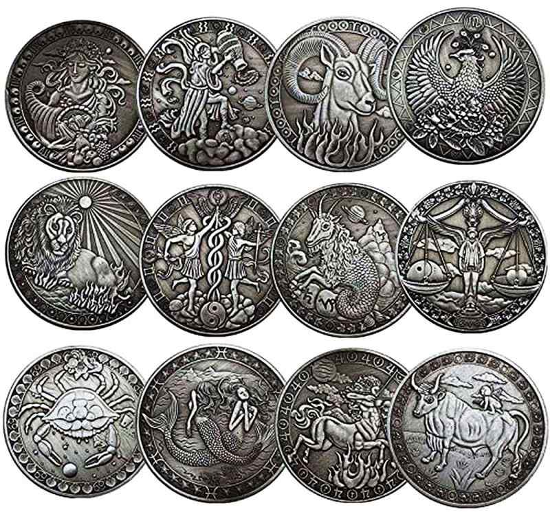 创新の12星座の逸品芸術貨幣，星座記念秘蔵貨幣，星座マスター記念貨幣，牡羊座、牡牛座、双子座、蟹座..