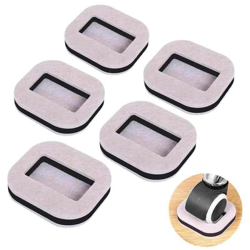 Getrays 5個 キャスターストッパー、家具用キャスターカップ 滑り止めシート、家具 椅子 フェルト キャ..