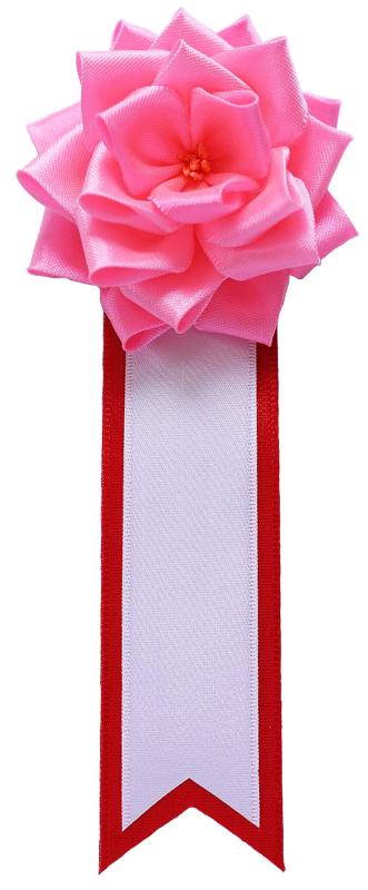 記章リボンばらピンク（小）裏面クリップ付 式典/胸章/パーティ/イベント【20個セット】