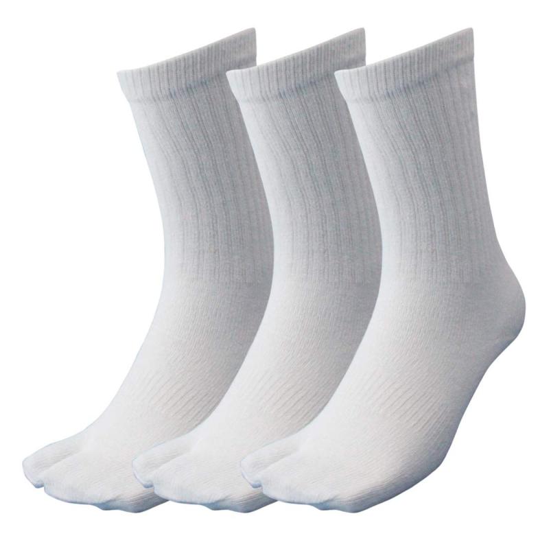 [ハヤシ] 靴下 軍足 メンズ 指付 3足組 純綿 丈夫で爽やか湿り気なしの超純綿靴下 強力軍足 綿100％ 白 足袋ソックス 24.5〜27cm サポータ付 CH877