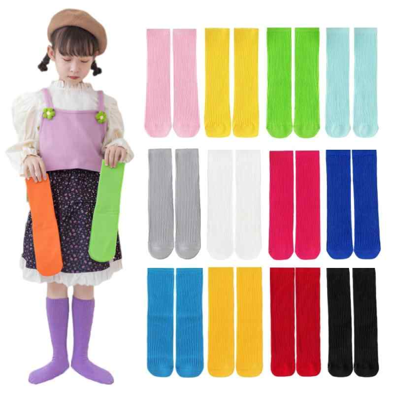 [ZGKULAEAOW] カラフル キッズソックス クルー丈 子供靴下 男の子 女の子 のびのびルーズソックス ネオンカラー リブ編み ハイソックス 運動会 蛍光色 ダンス 3足セット