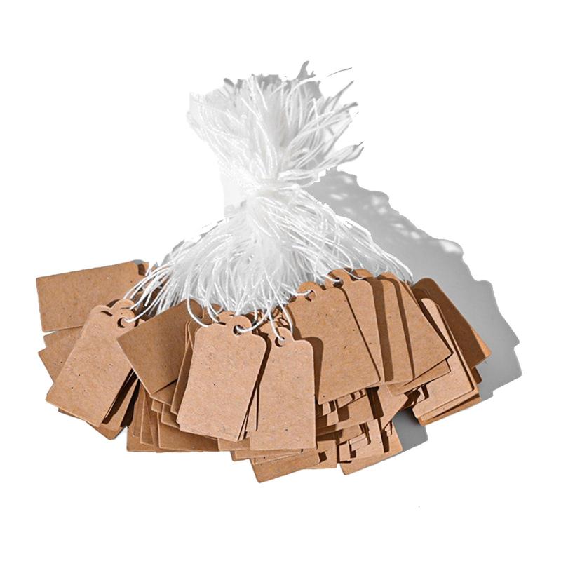 LOYELEY 値札 200枚 (茶色) 値札タグ プライスタグ ラベ 糸付き 下げ札 クラフト紙 プライスカード 商品 価格タグ 衣類 アクセサリー 商品タグ 小 糸付き衣類 宝石 アクセサリー ジュエリー 腕時