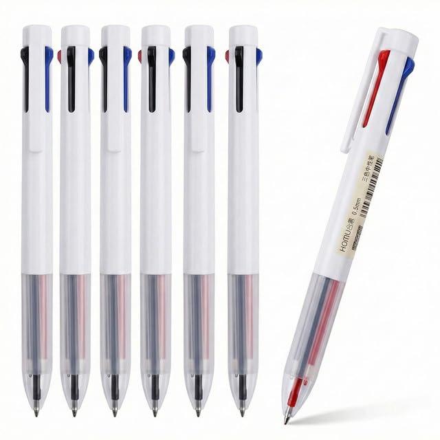 roseelf 3色ボールペン 油性ボールペン かきやすい 書きやすい 人気 おしゃれ さらさら描けるボールペン 細字 芯径0.5mm 黒 6本 プロフェッショナルエグゼクティブ、オフィス、入学 卒業 入社