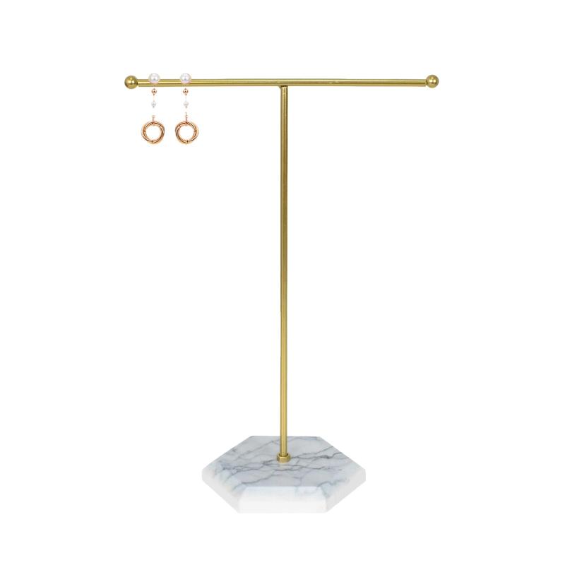 ジュエリースタンド ディスプレイネックレスホルダー Tバーメッキ メタル卓上ジュエリーオーガナイザー タワー ショージュエリー吊り下げペンダント イヤリング ブレスレット リングアク