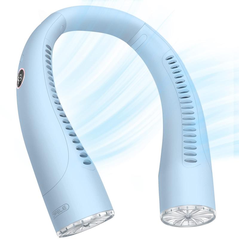 【2023新登場 急速冷却ネックファン】CAFELE ネッククーラー 首掛け扇風機 ネックファン 羽根なし 携帯扇風機 くびかけ扇風機 大風量 バッテリー残量や風量出力が表示され 4000mAh容量 風量3段