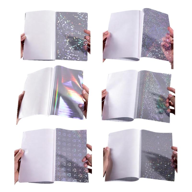 ホログラムシール 透明 【6種類24枚】 クリアホログラムシート A4サイズ キラキラ 光沢 DIYステッカー ..