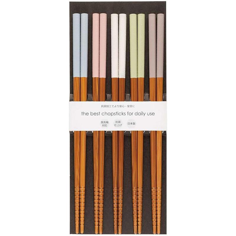 サンライフ 箸 食洗機対応 滑り止め加工 22.5cm 5膳 セット スス竹