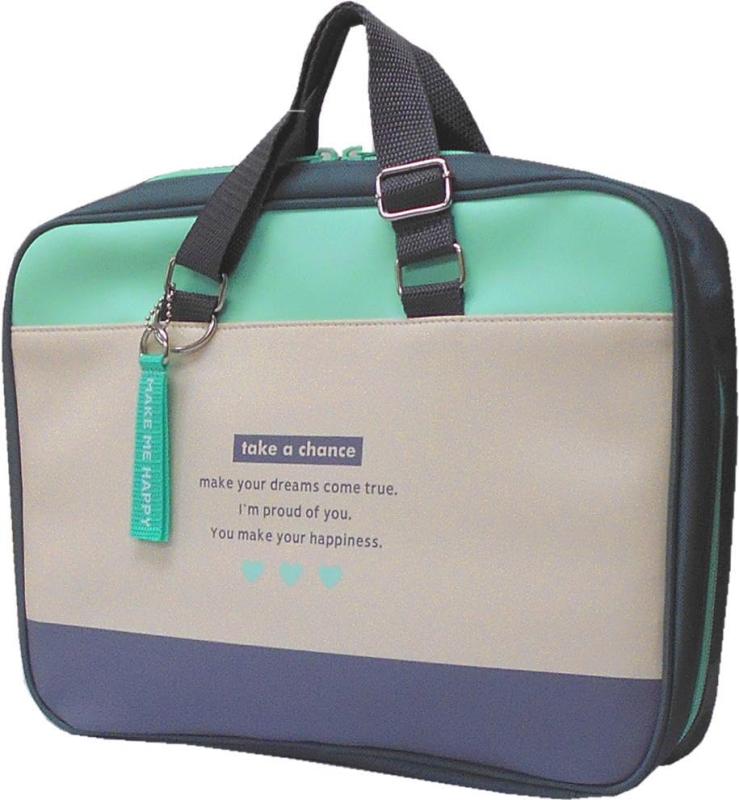 書道バッグ チャンス 単品 アイボリー グリーン シンプル 小学生 習字用品収納