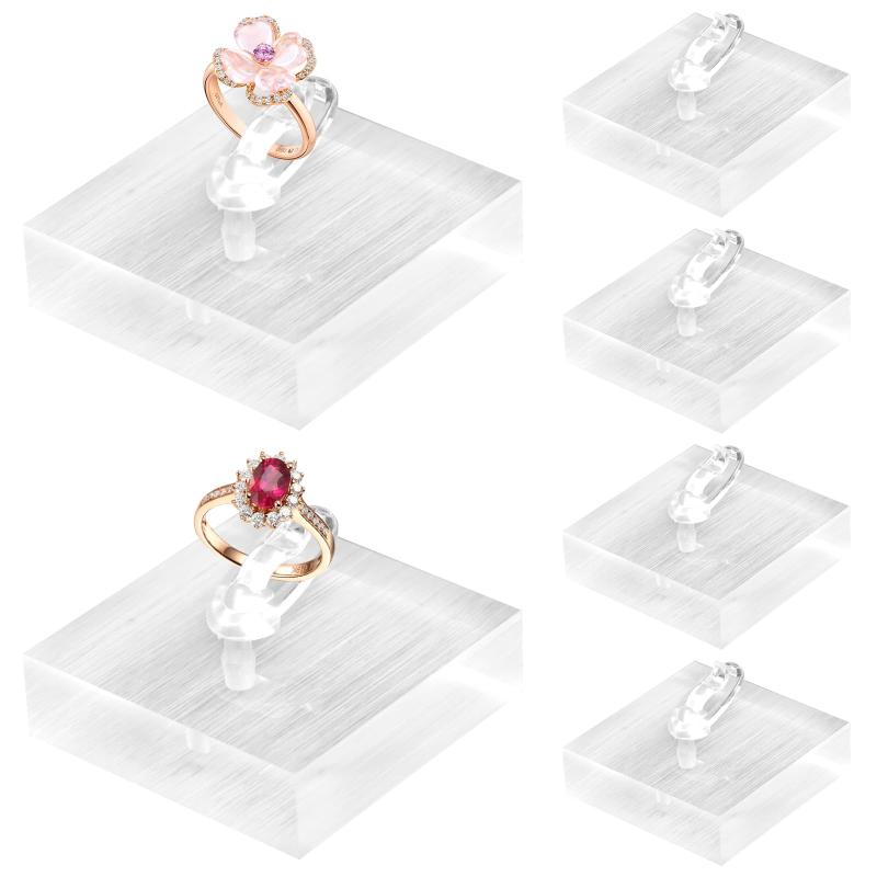 seimeinoki リングスタンド 6個入 アクリル製 ディスプレイスタンド クリア 指輪置き 指輪スタンド アクセサリースタンド 組み立て簡単 性 指輪保管 店頭販売 ディスプレイ 撮影