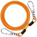 DANOFY 犬 ワイヤー 係留 リード ケーブル - 犬用 係留ケーブル 5mm極細 カラビナ ロック付き 錆び付かない ランナーケーブル しつけ用 訓練リー...