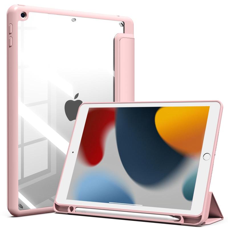 Lsmmpoba iPad 9世代 ケース 2021 アイパッド 第9 / 8 / 7世代 ケース 2021 2020 2019 10.2 インチ 透明バックカバー 多機能スタンド